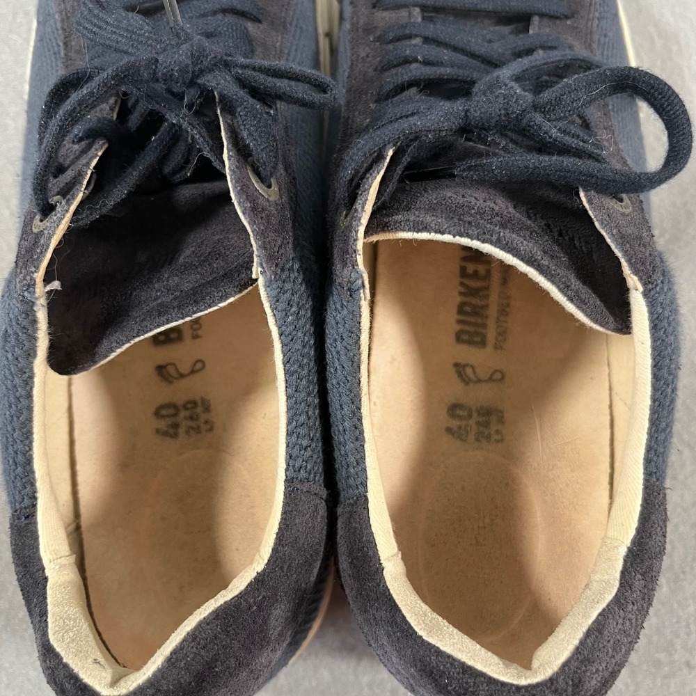 Birkenstock bend low Navy Suede Canvas Comfort Sneakers Shoes Women 40 EU 9 9.5 - Picture 6 of 9